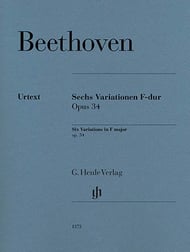 Six Variations in F Major piano sheet music cover Thumbnail